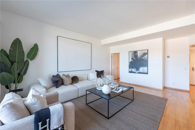 living room featuring light hardwood / wood-style floors