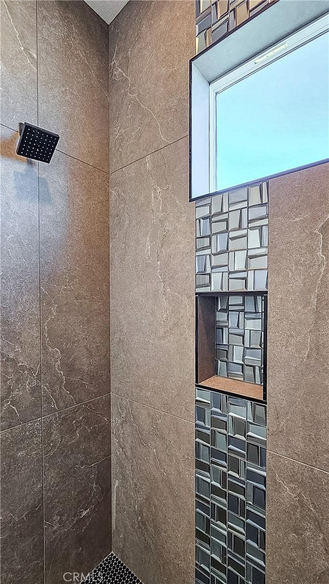 details with tiled shower