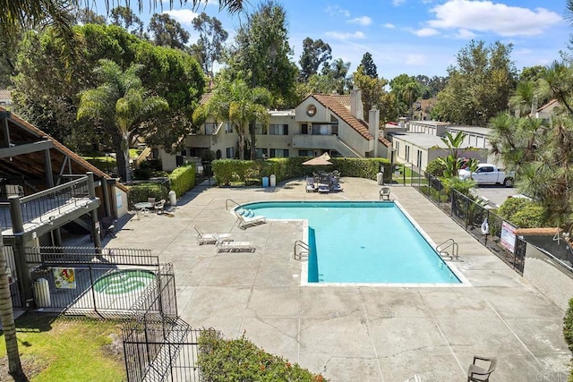 view of pool with a patio