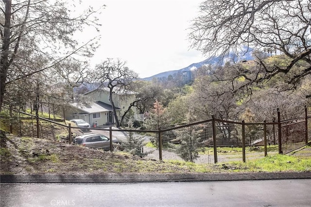 exterior space featuring a mountain view