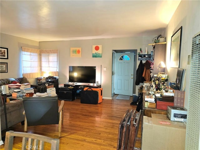 living room with light wood-type flooring