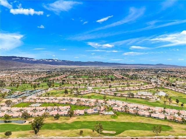 aerial view with a mountain view