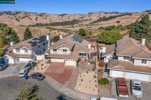 aerial view featuring a mountain view