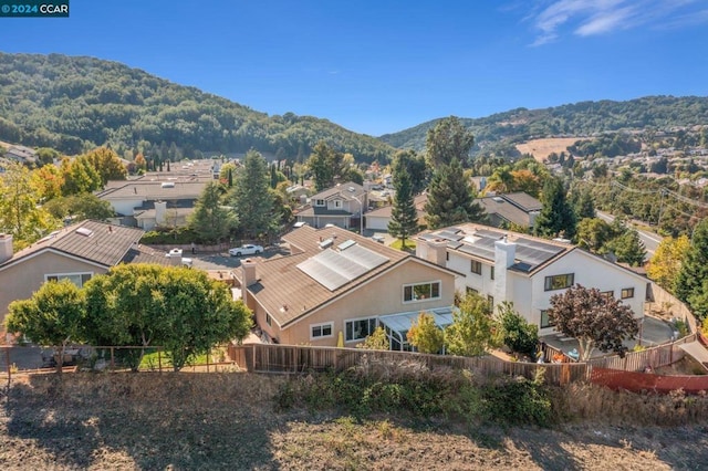 bird's eye view with a mountain view