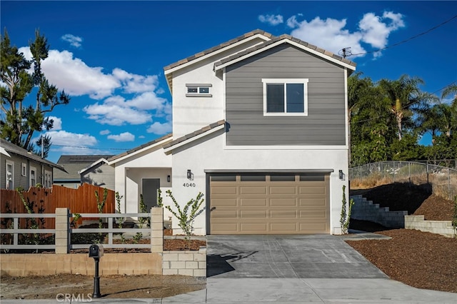 view of front facade with a garage