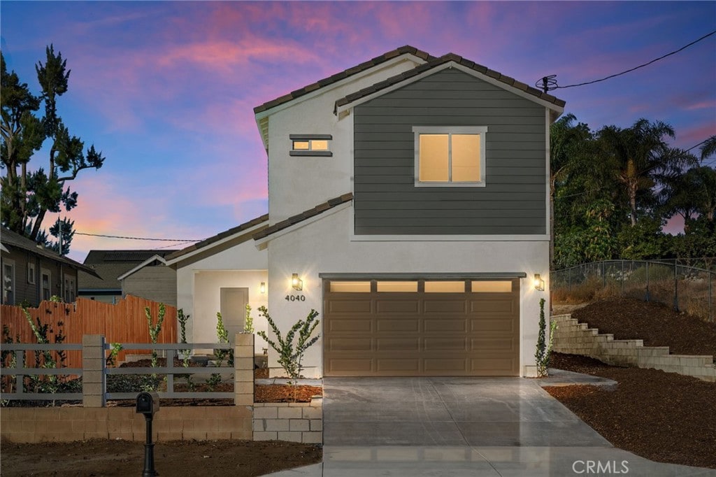 view of front of home featuring a garage