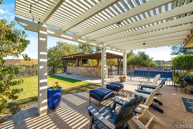 view of patio / terrace with a pergola