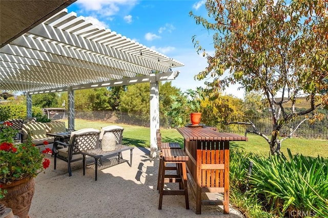 view of patio / terrace with a pergola