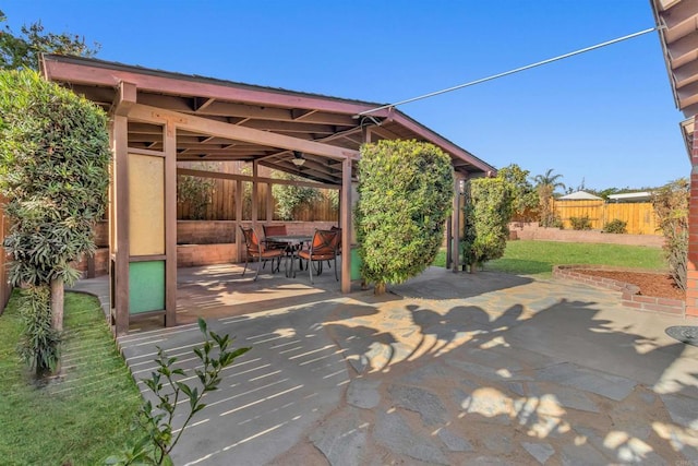 view of patio / terrace with a gazebo