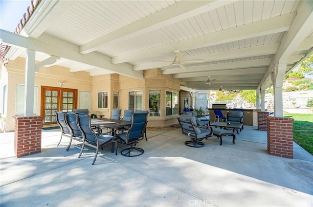 view of patio / terrace with ceiling fan