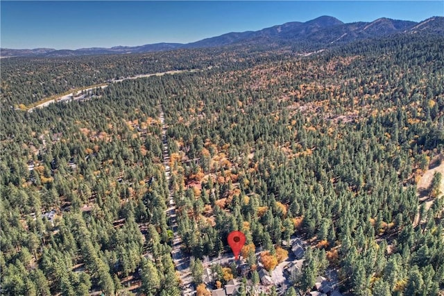 aerial view with a mountain view