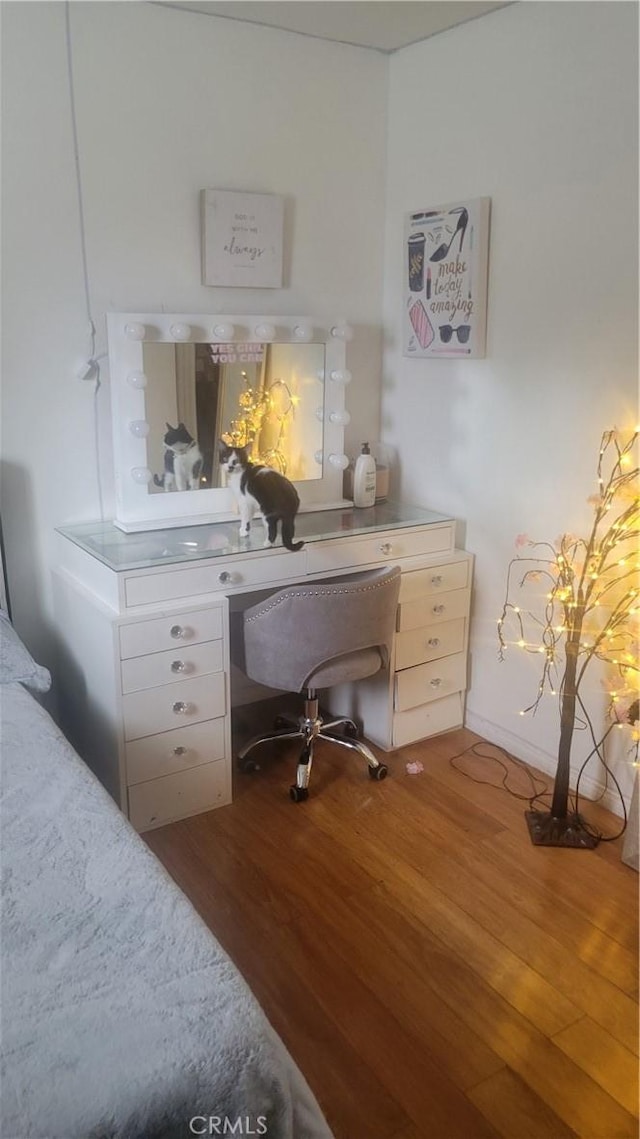 office featuring hardwood / wood-style flooring