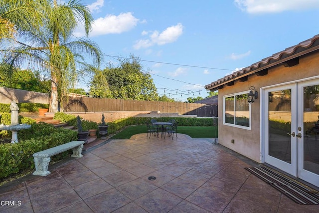 view of patio with french doors