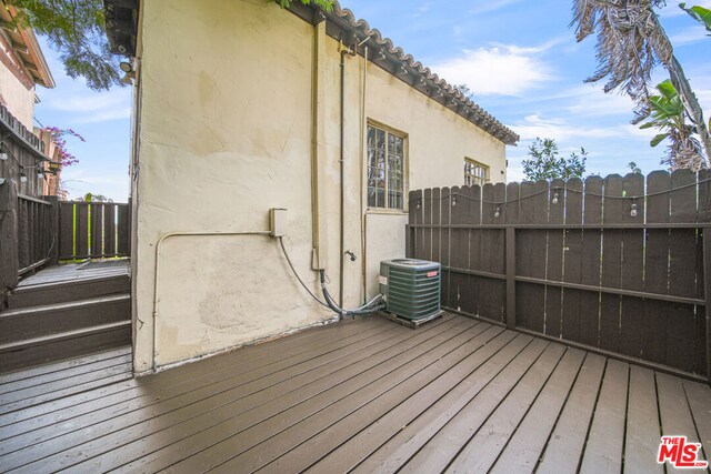 deck featuring central AC unit