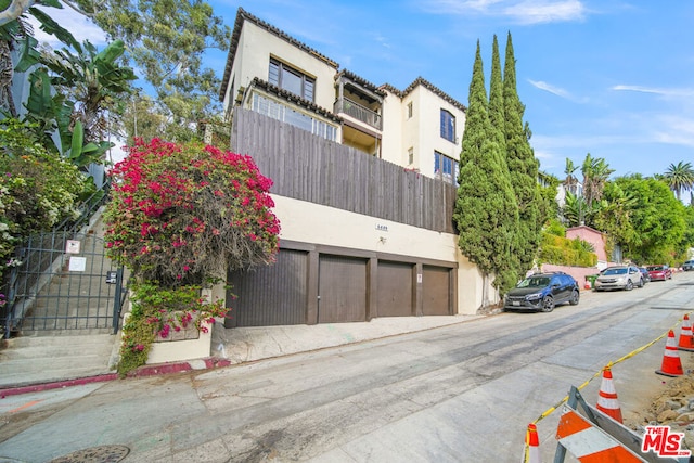 view of property with a garage