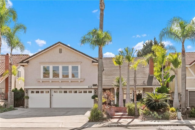 view of front of home with a garage