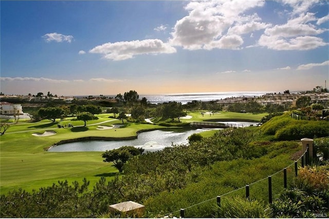 view of property's community with a water view