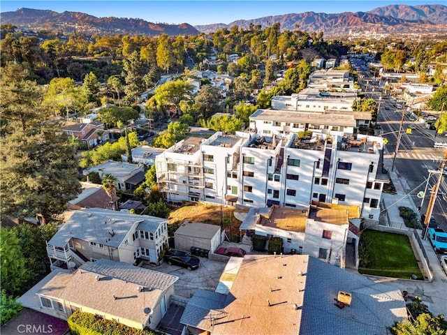 aerial view with a mountain view