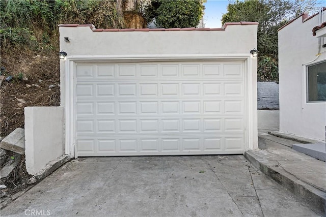 view of garage