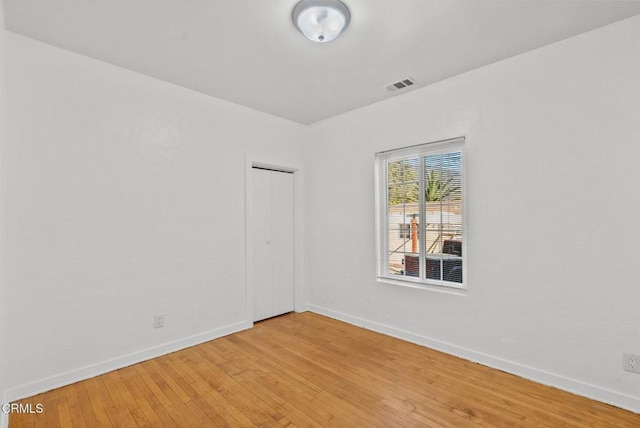 empty room featuring light wood-type flooring