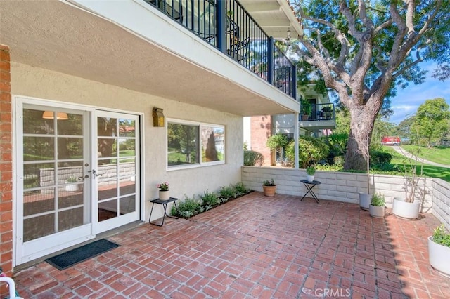 view of patio / terrace featuring french doors