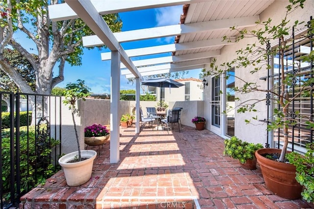 view of patio / terrace with a pergola