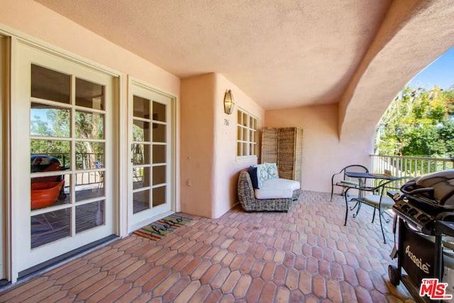 view of patio / terrace with a grill