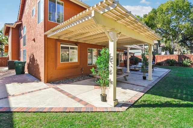 view of patio with a pergola