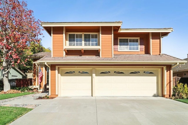 view of property featuring a garage