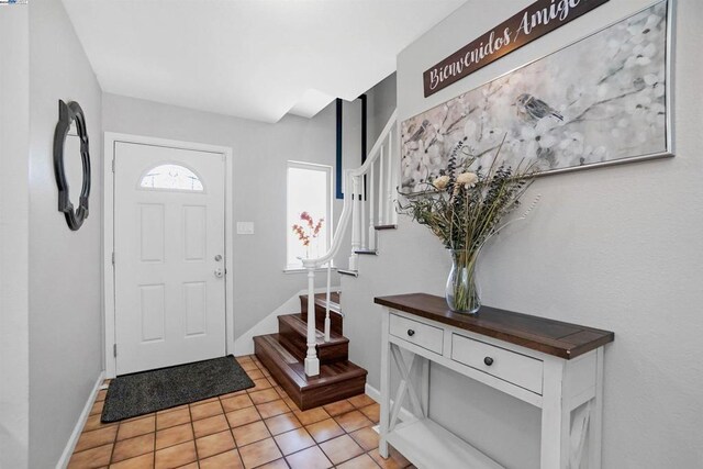 view of tiled foyer