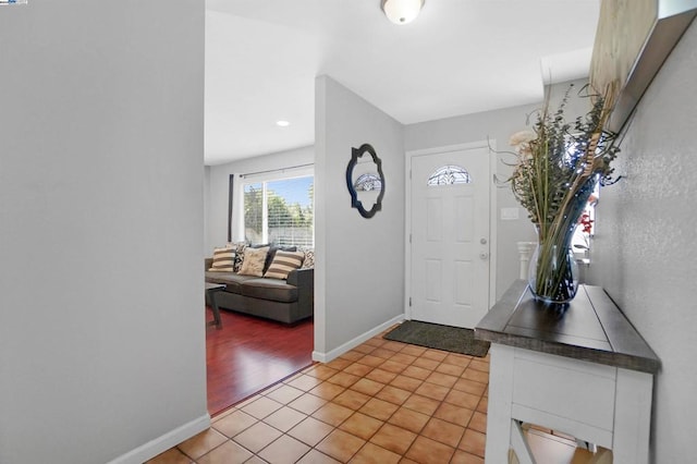 view of tiled entrance foyer