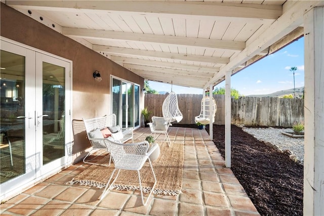 view of patio / terrace featuring french doors