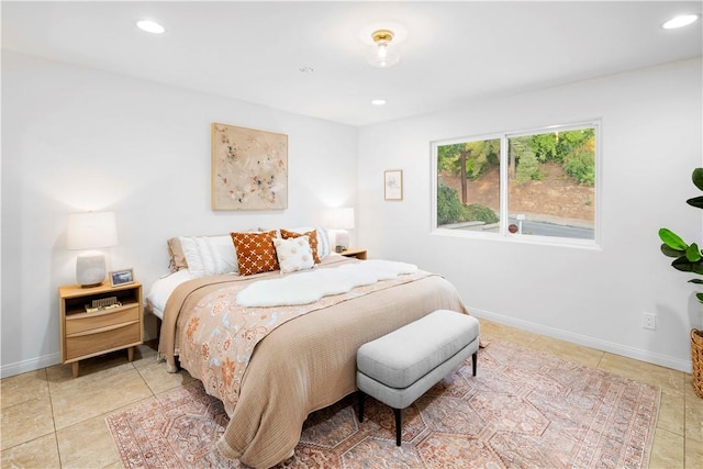 bedroom featuring tile patterned floors