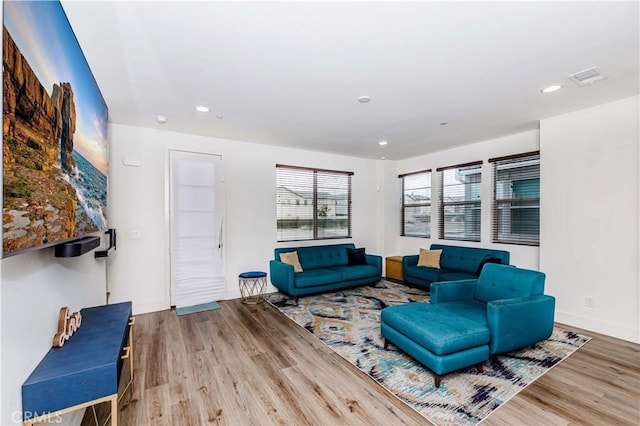 living room featuring hardwood / wood-style floors