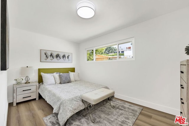 bedroom featuring wood-type flooring