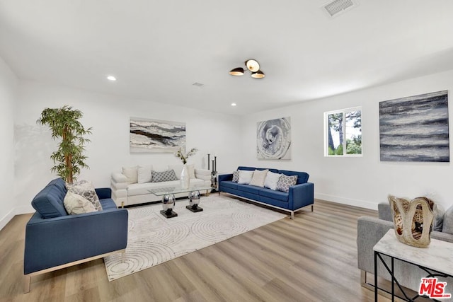 living room featuring hardwood / wood-style flooring