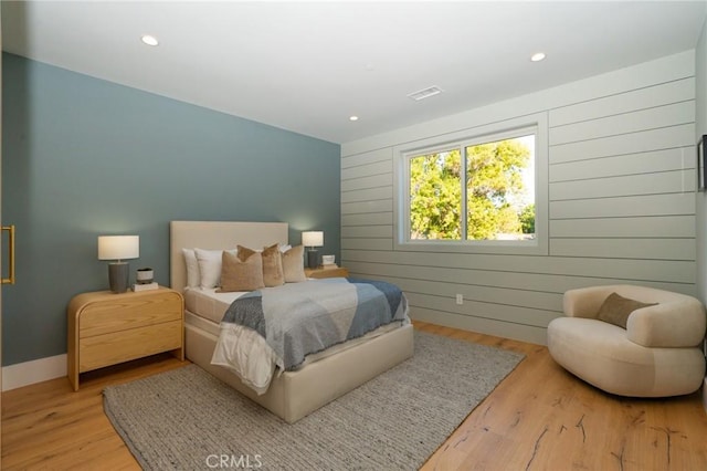 bedroom featuring light wood-type flooring