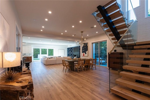 living room featuring light hardwood / wood-style flooring