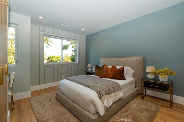 bedroom featuring light hardwood / wood-style flooring