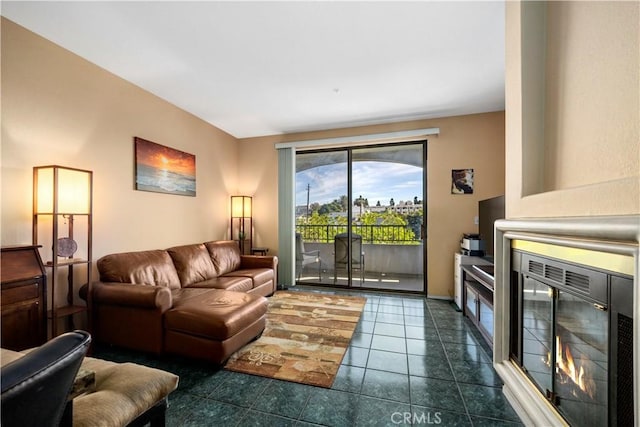 view of tiled living room