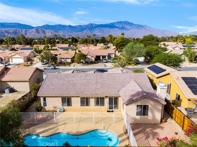 exterior space featuring area for grilling and a mountain view