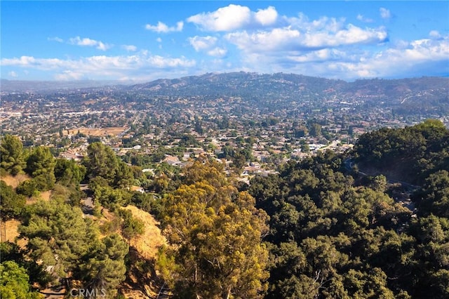 drone / aerial view with a mountain view