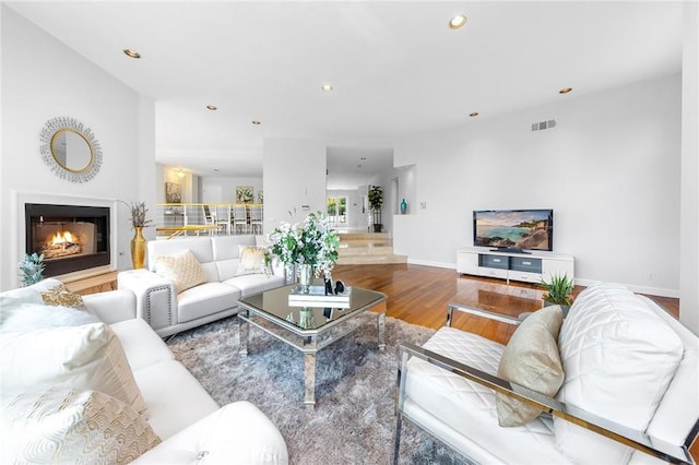 living room featuring hardwood / wood-style floors