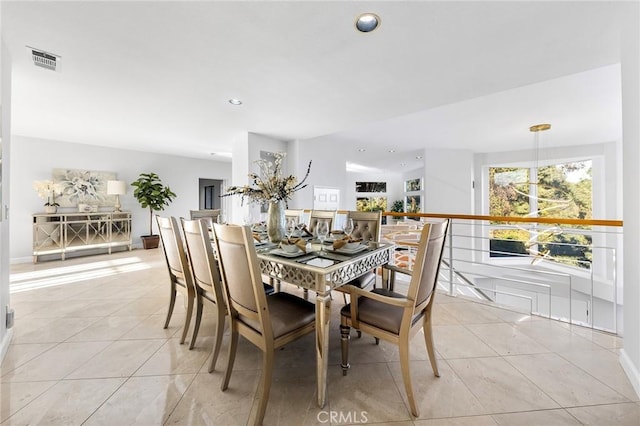 view of tiled dining room