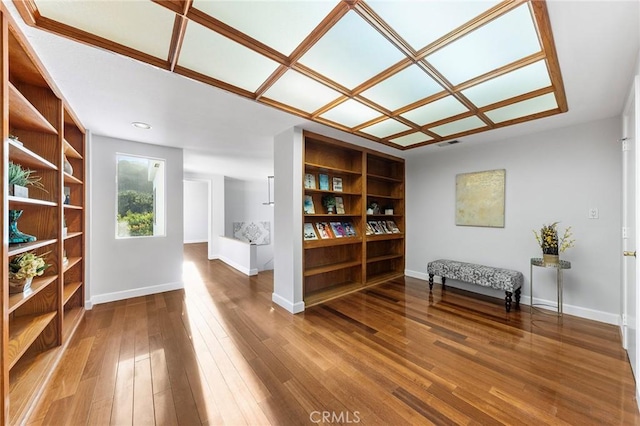 living area with wood-type flooring