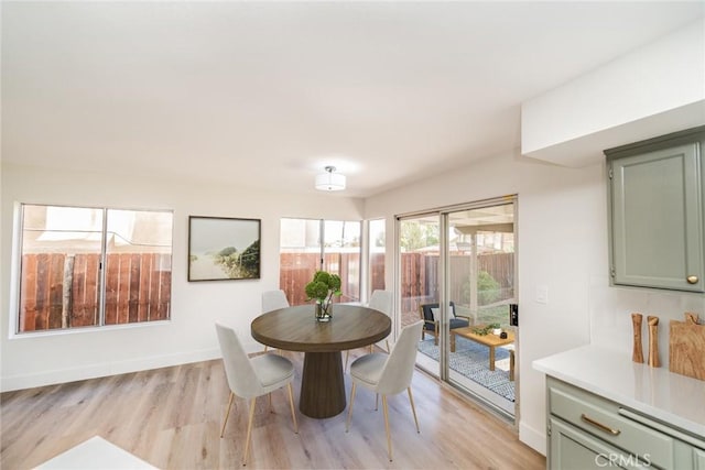 dining room with light hardwood / wood-style flooring