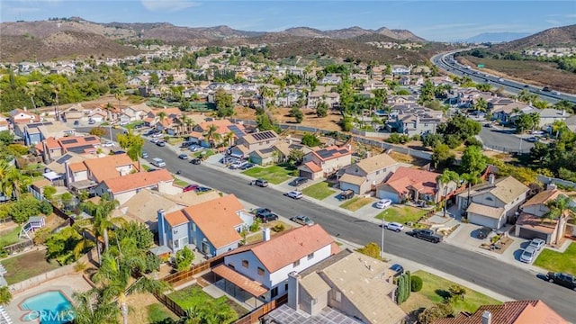 bird's eye view with a mountain view