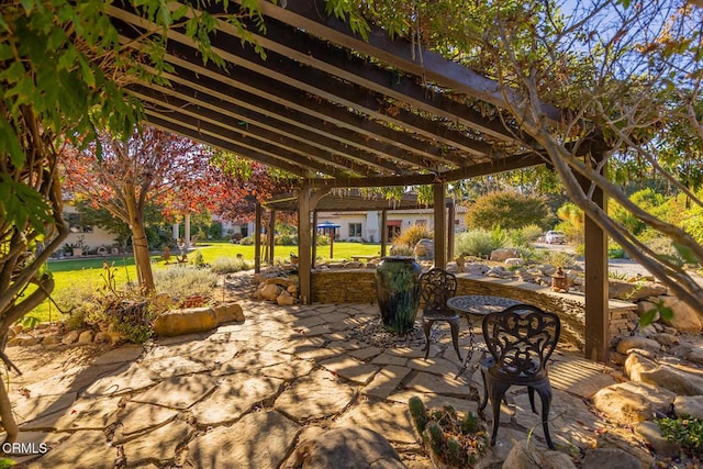 view of patio with a pergola