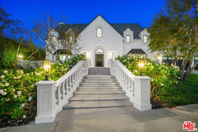 view of french country home