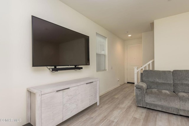 living room featuring light hardwood / wood-style flooring